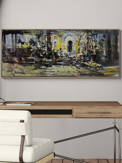 Kalabalığın İçinde Yağlı Boya Tablosu