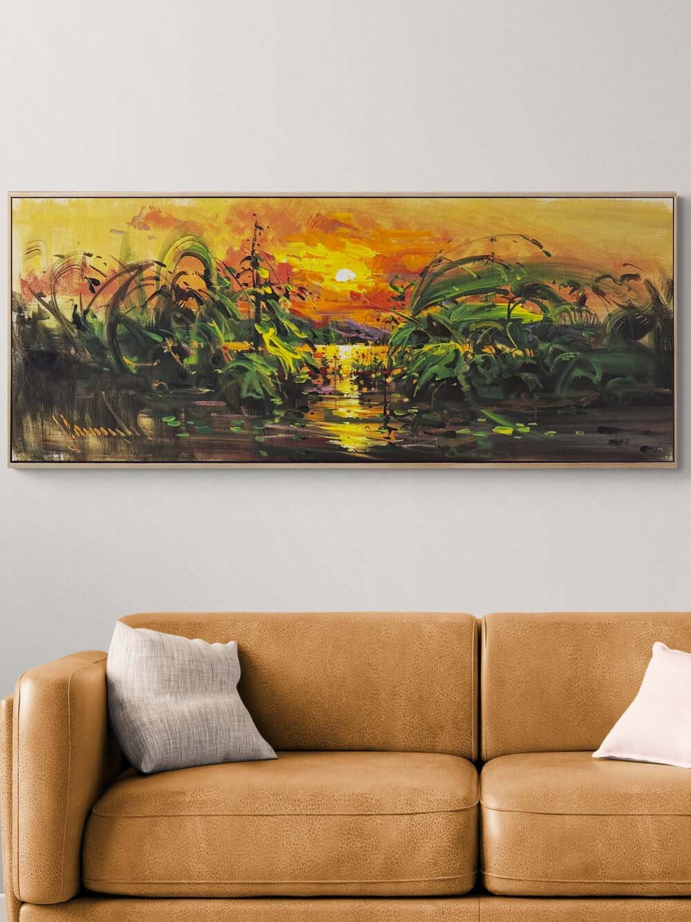 Nehir ve Işık Yağlı Boya Tablosu