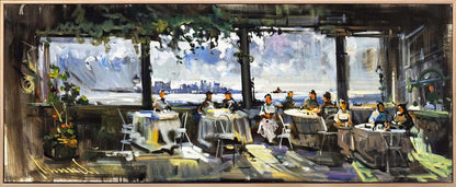 Boğazda Sohbet Yağlı Boya Tablosu