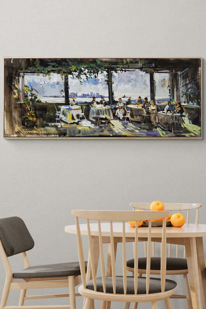 Boğazda Sohbet Yağlı Boya Tablosu