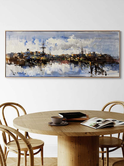 Mavi Ufka Yolculuk Yağlı Boya Tablosu