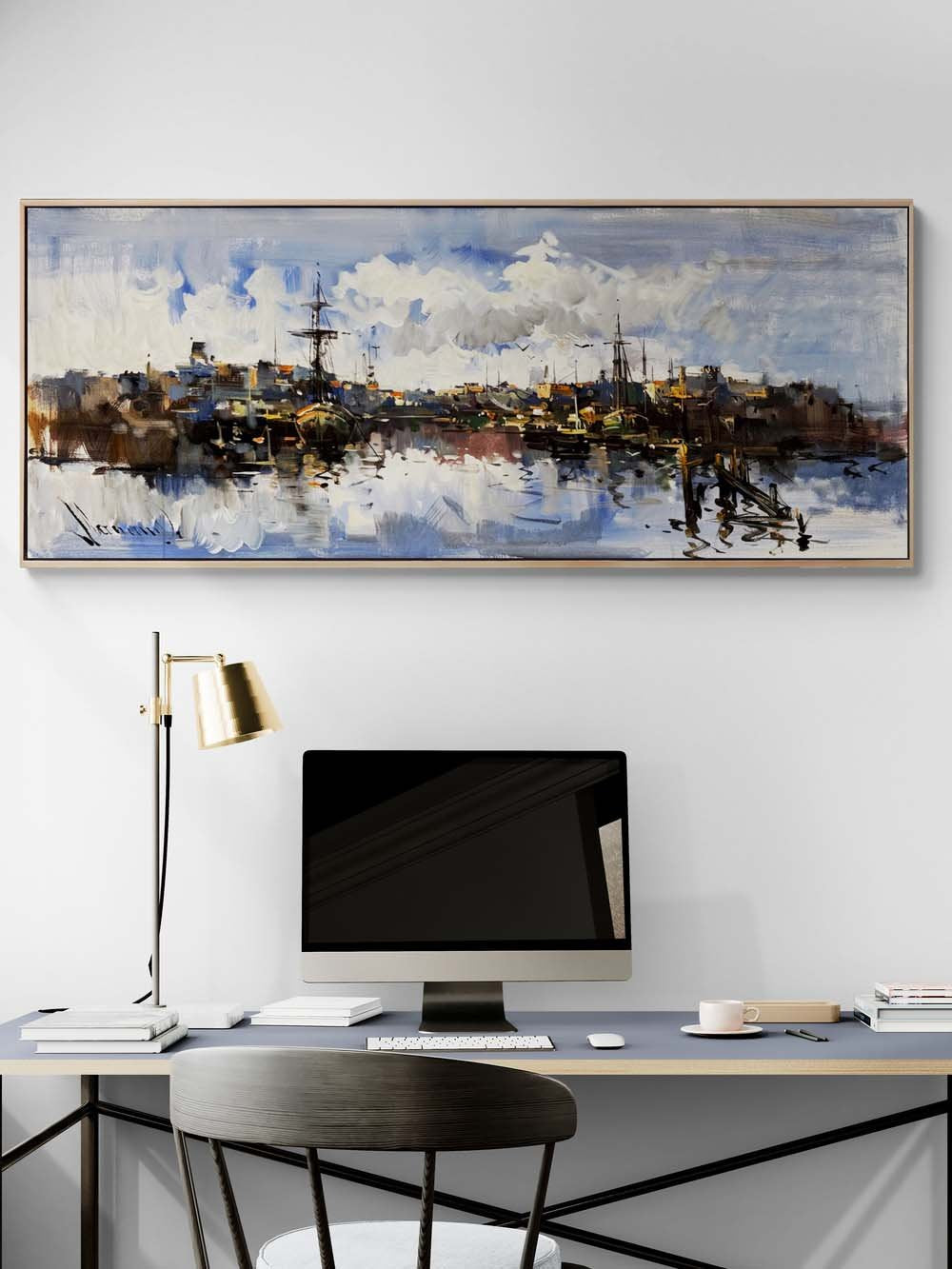 Mavi Ufka Yolculuk Yağlı Boya Tablosu