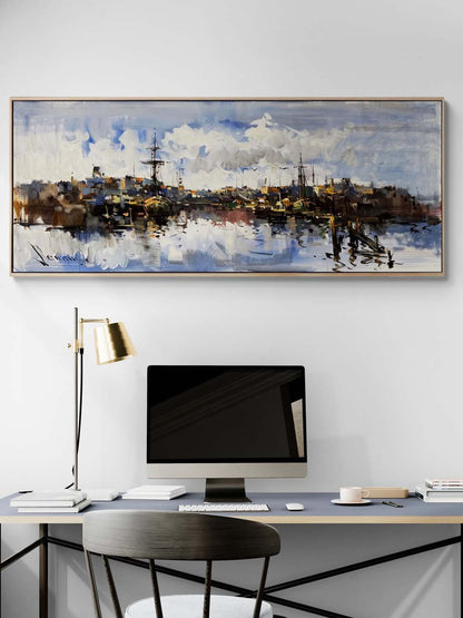 Mavi Ufka Yolculuk Yağlı Boya Tablosu