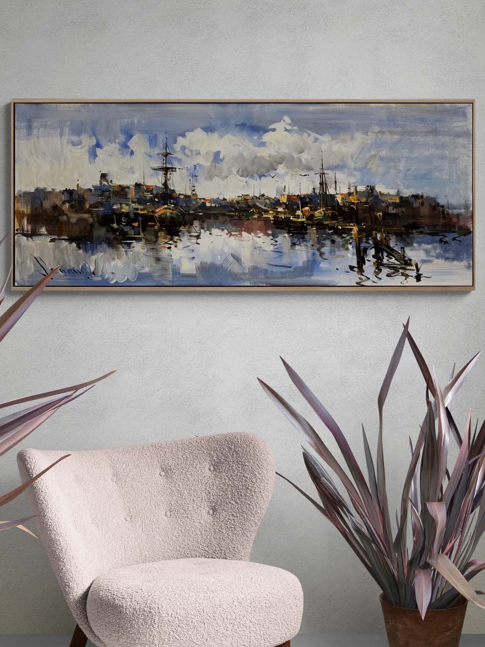 Mavi Ufka Yolculuk Yağlı Boya Tablosu