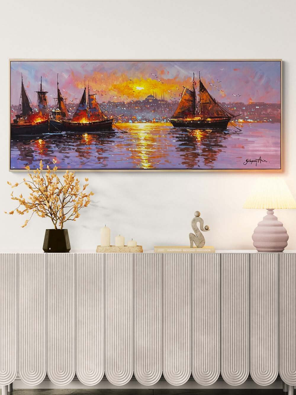 Boğazın Ortasında Yağlı Boya Tablosu