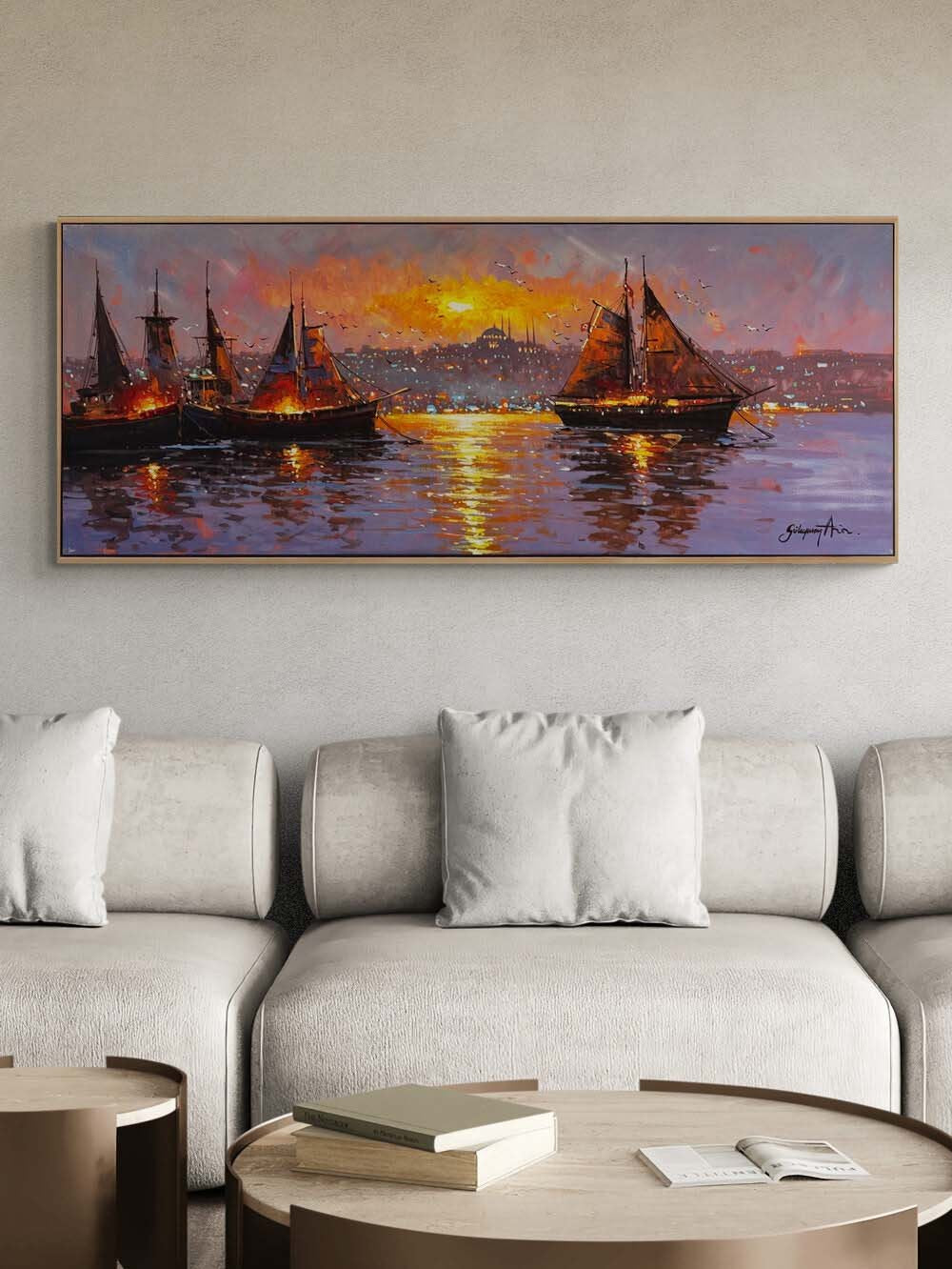 Boğazın Ortasında Yağlı Boya Tablosu