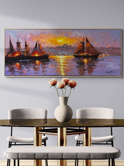 Boğazın Ortasında Yağlı Boya Tablosu