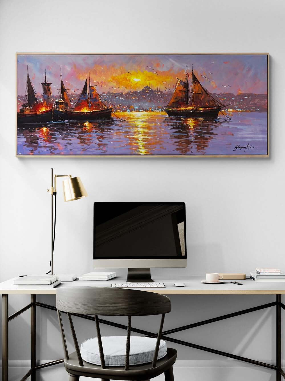 Boğazın Ortasında Yağlı Boya Tablosu