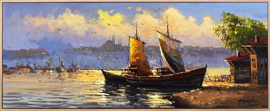 Sabahın İlk Işığında Boğaz Yağlı Boya Tablosu