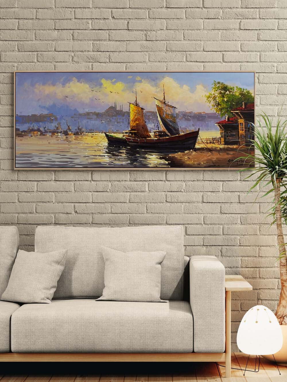 Sabahın İlk Işığında Boğaz Yağlı Boya Tablosu