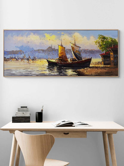 Sabahın İlk Işığında Boğaz Yağlı Boya Tablosu