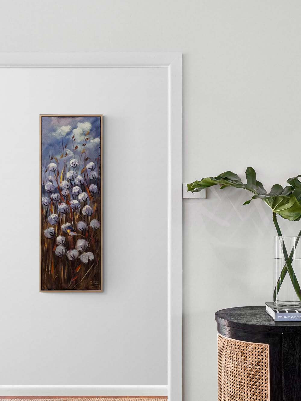 Toprağın Beyaz Çiçekleri Yağlı Boya Tablosu