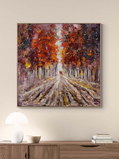 Sonbahar Yürüyüşü Yağlı Boya Tablosu