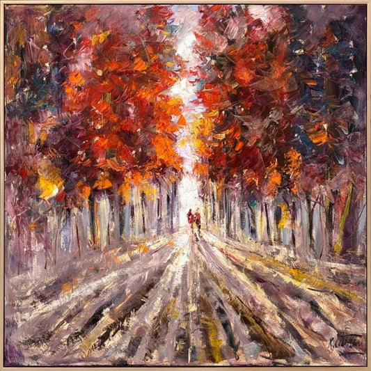 Sonbahar Yürüyüşü Yağlı Boya Tablosu