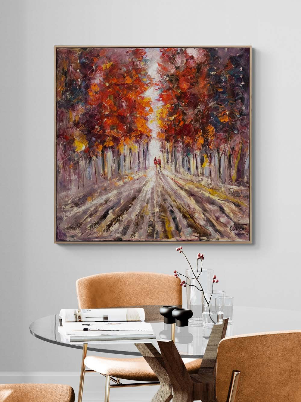 Sonbahar Yürüyüşü Yağlı Boya Tablosu