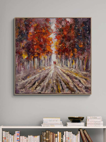 Sonbahar Yürüyüşü Yağlı Boya Tablosu