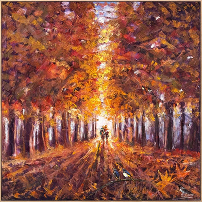 Kızıl Ağaçların Altında Yağlı Boya Tablosu