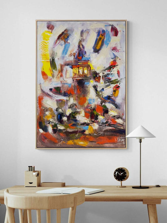 Galata’nın Sessiz Tanıkları Yağlı Boya Tablosu