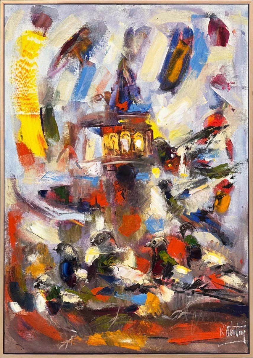 Galata’nın Sessiz Tanıkları Yağlı Boya Tablosu