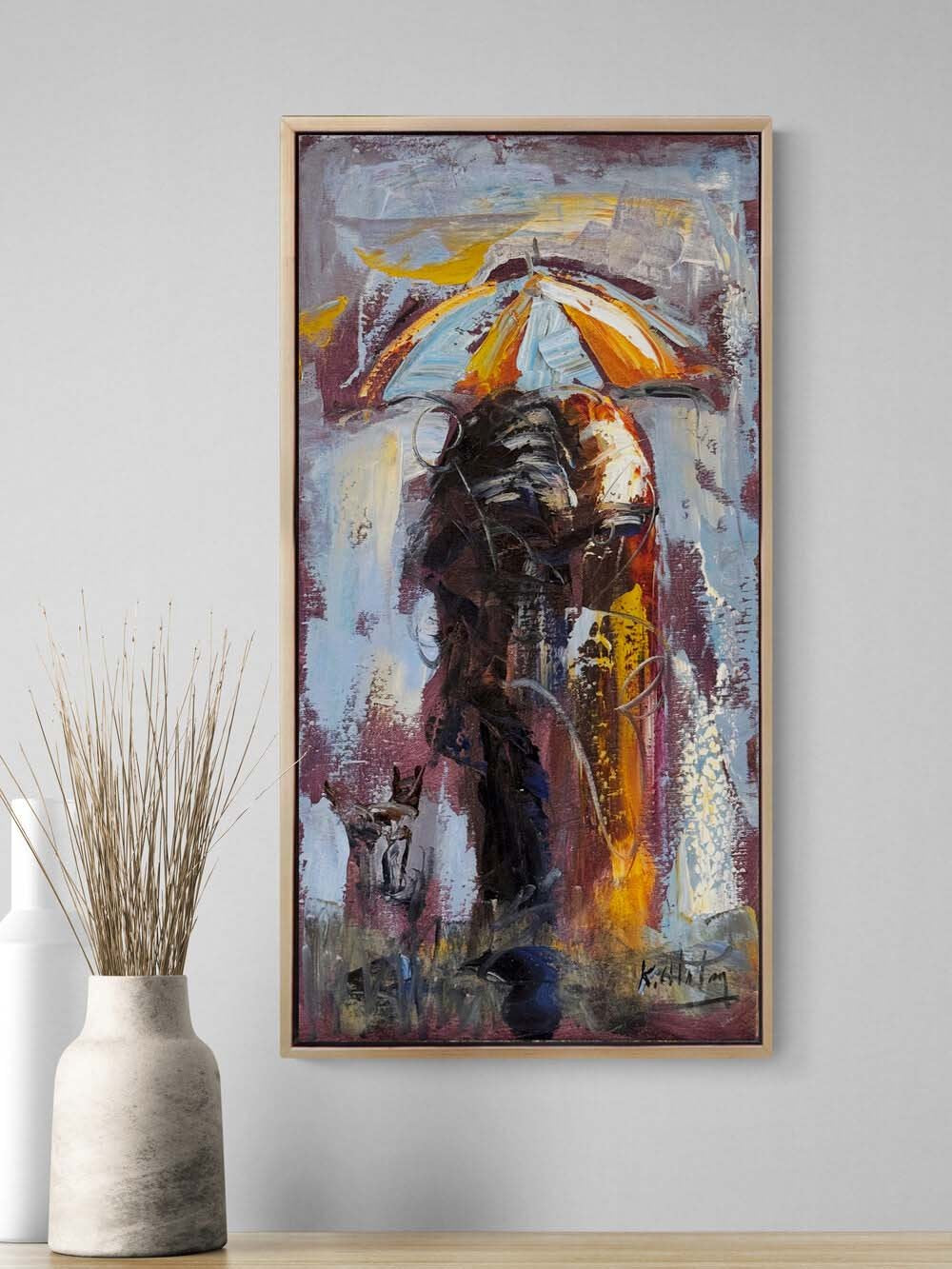 Şemsiyenin Gölgesinde Yağlı Boya Tablosu