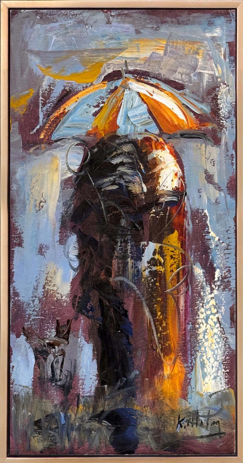 Şemsiyenin Gölgesinde Yağlı Boya Tablosu