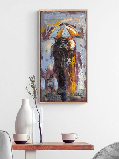 Şemsiyenin Gölgesinde Yağlı Boya Tablosu