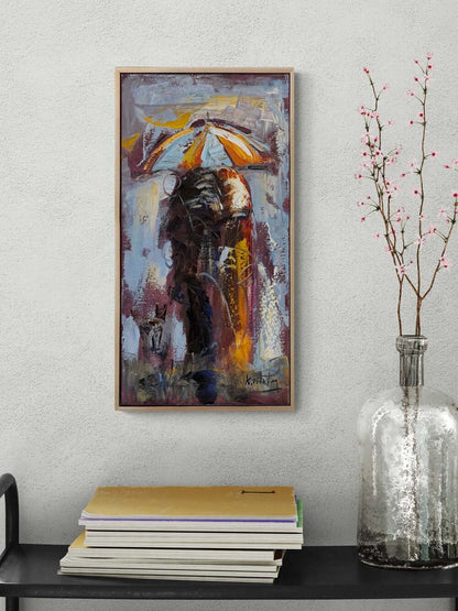 Şemsiyenin Gölgesinde Yağlı Boya Tablosu