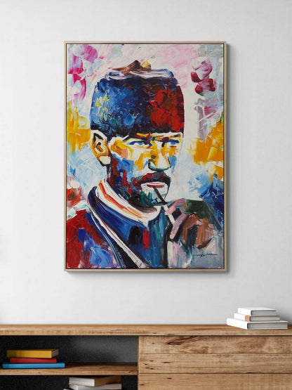 Kara Kalpakılı Atatürk Yağlı Boya Tablosu