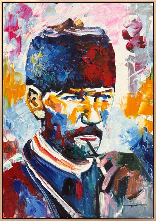 Kara Kalpakılı Atatürk Yağlı Boya Tablosu