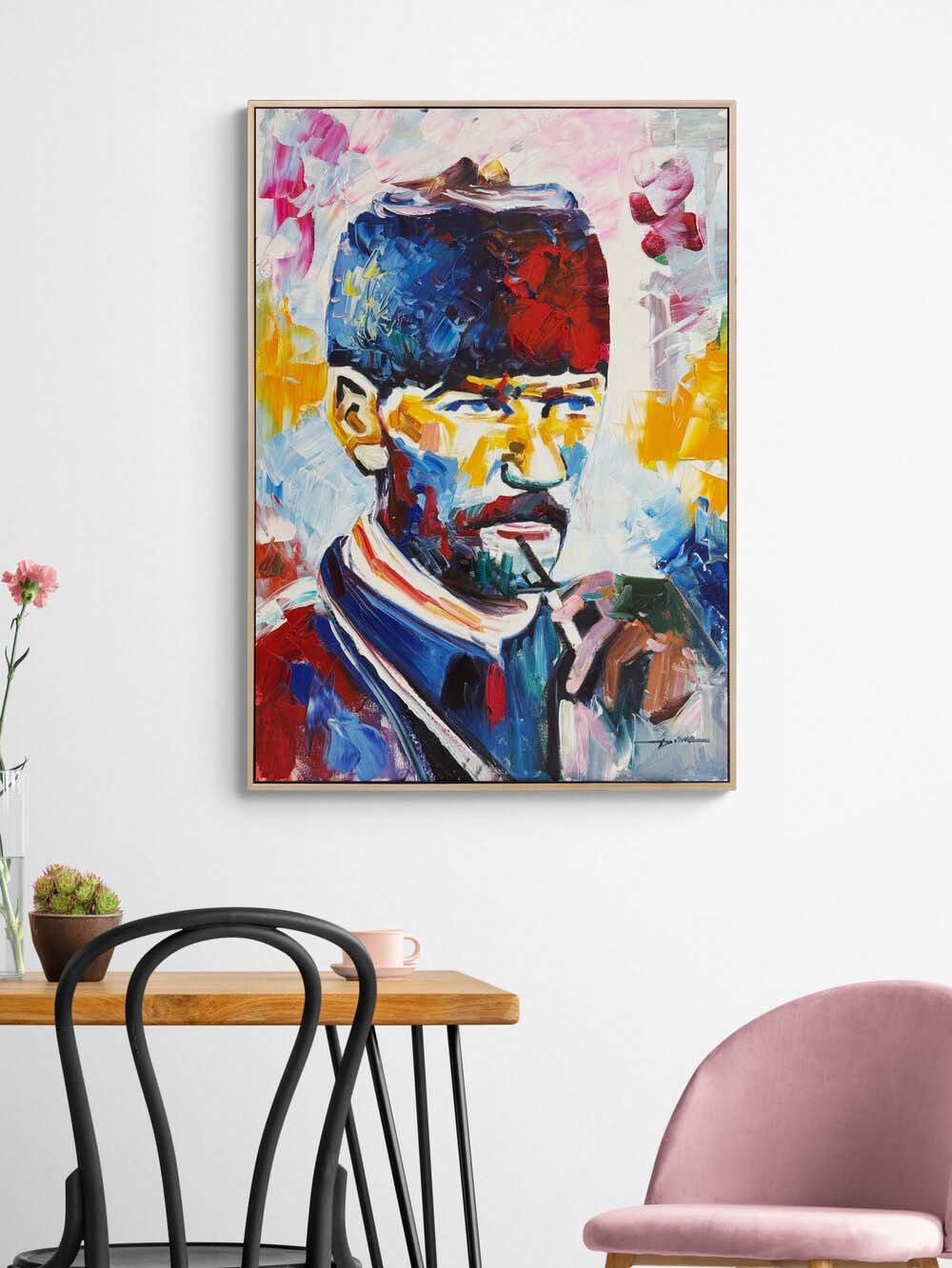 Kara Kalpakılı Atatürk Yağlı Boya Tablosu