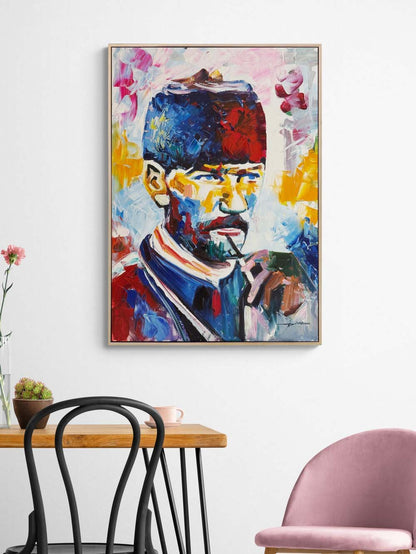 Kara Kalpakılı Atatürk Yağlı Boya Tablosu