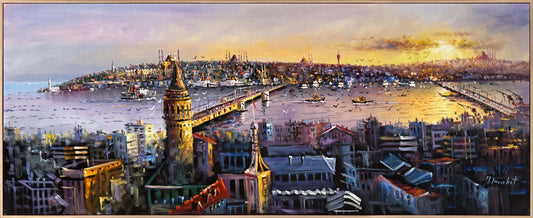 Haliç’te Günbatımı Yağlı Boya Tablosu
