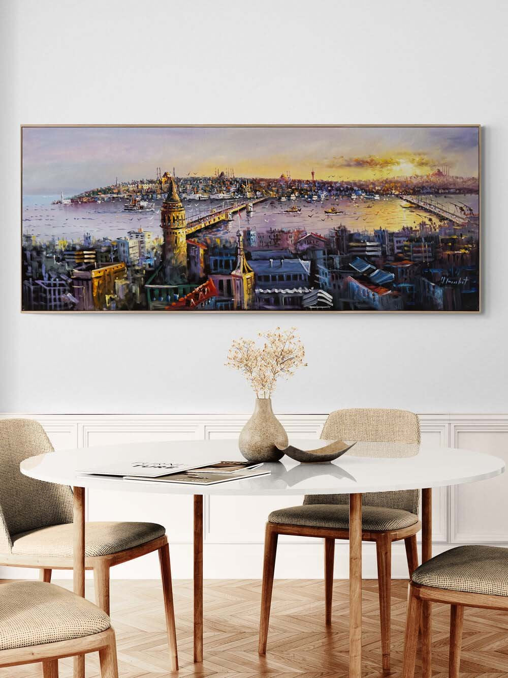 Haliç’te Günbatımı Yağlı Boya Tablosu
