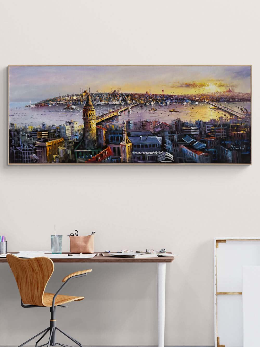 Haliç’te Günbatımı Yağlı Boya Tablosu