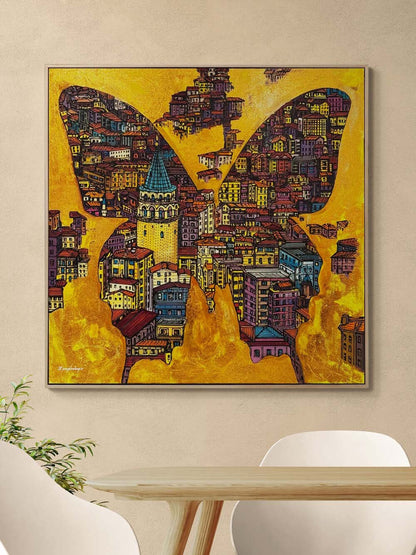 Kanatlarda Galata Yağlı Boya Tablosu