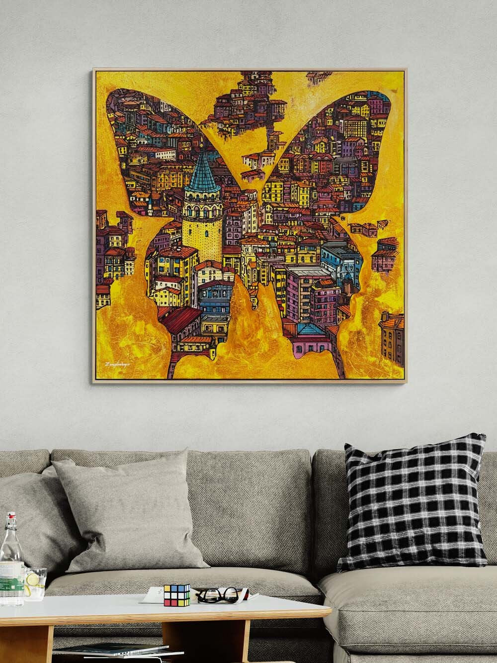 Kanatlarda Galata Yağlı Boya Tablosu