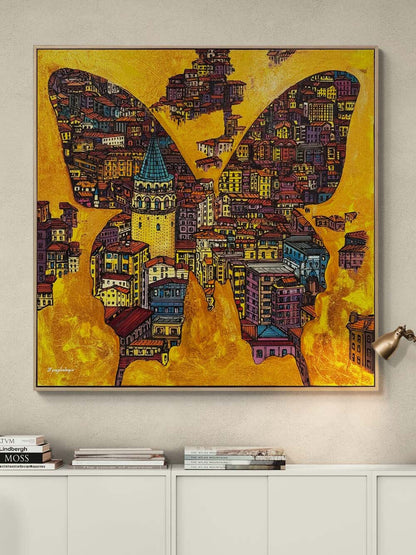 Kanatlarda Galata Yağlı Boya Tablosu