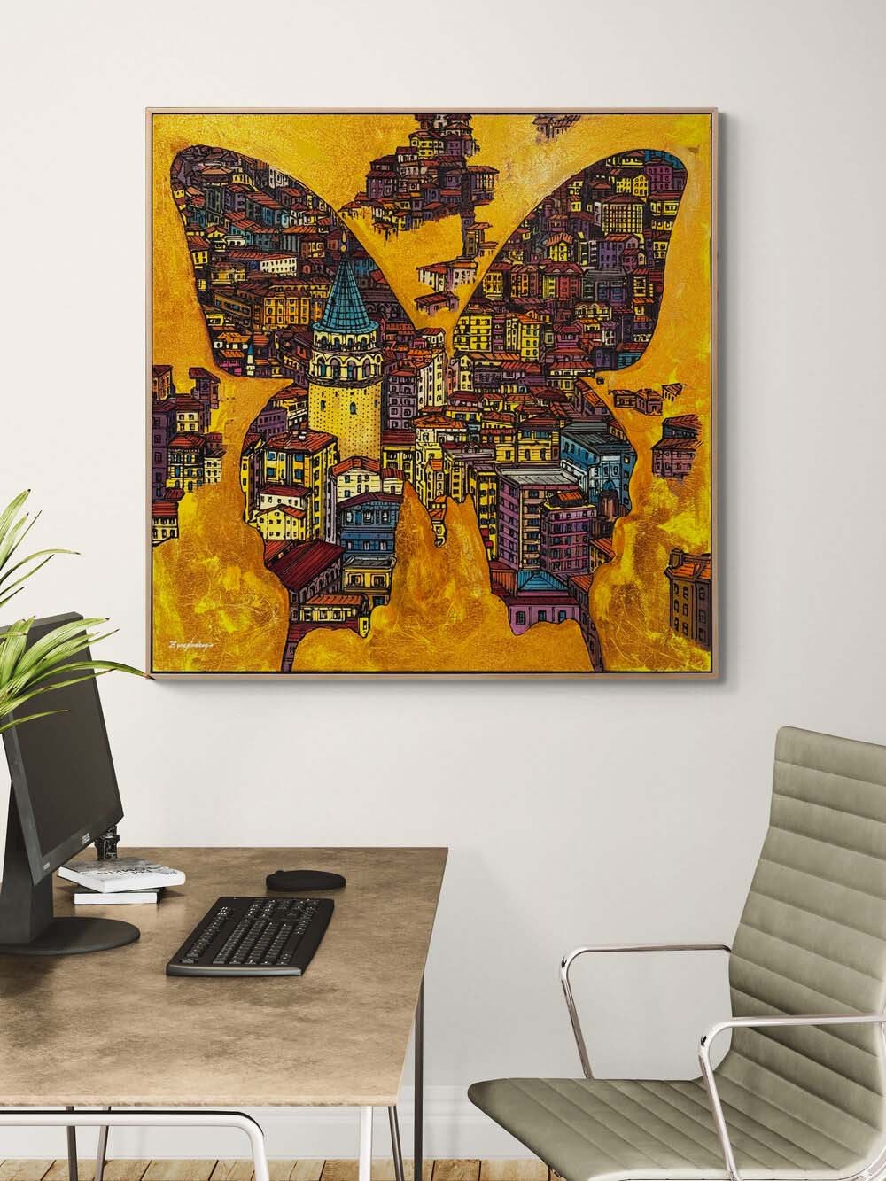 Kanatlarda Galata Yağlı Boya Tablosu