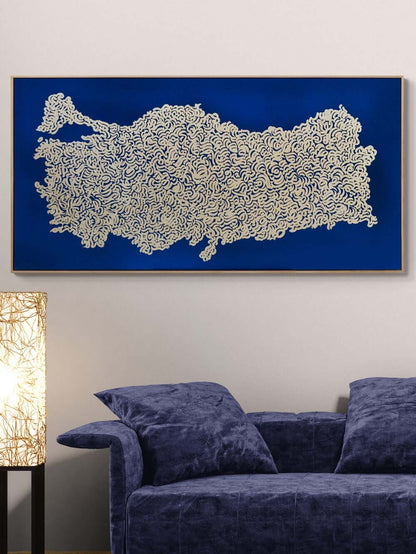 Türkiye ve Fetih Suresi Yağlı Boya Hat Tablosu