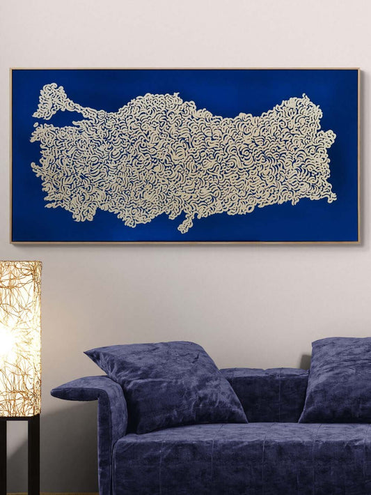 Türkiye ve Fetih Suresi Yağlı Boya Hat Tablosu