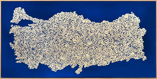 Türkiye ve Fetih Suresi Yağlı Boya Hat Tablosu