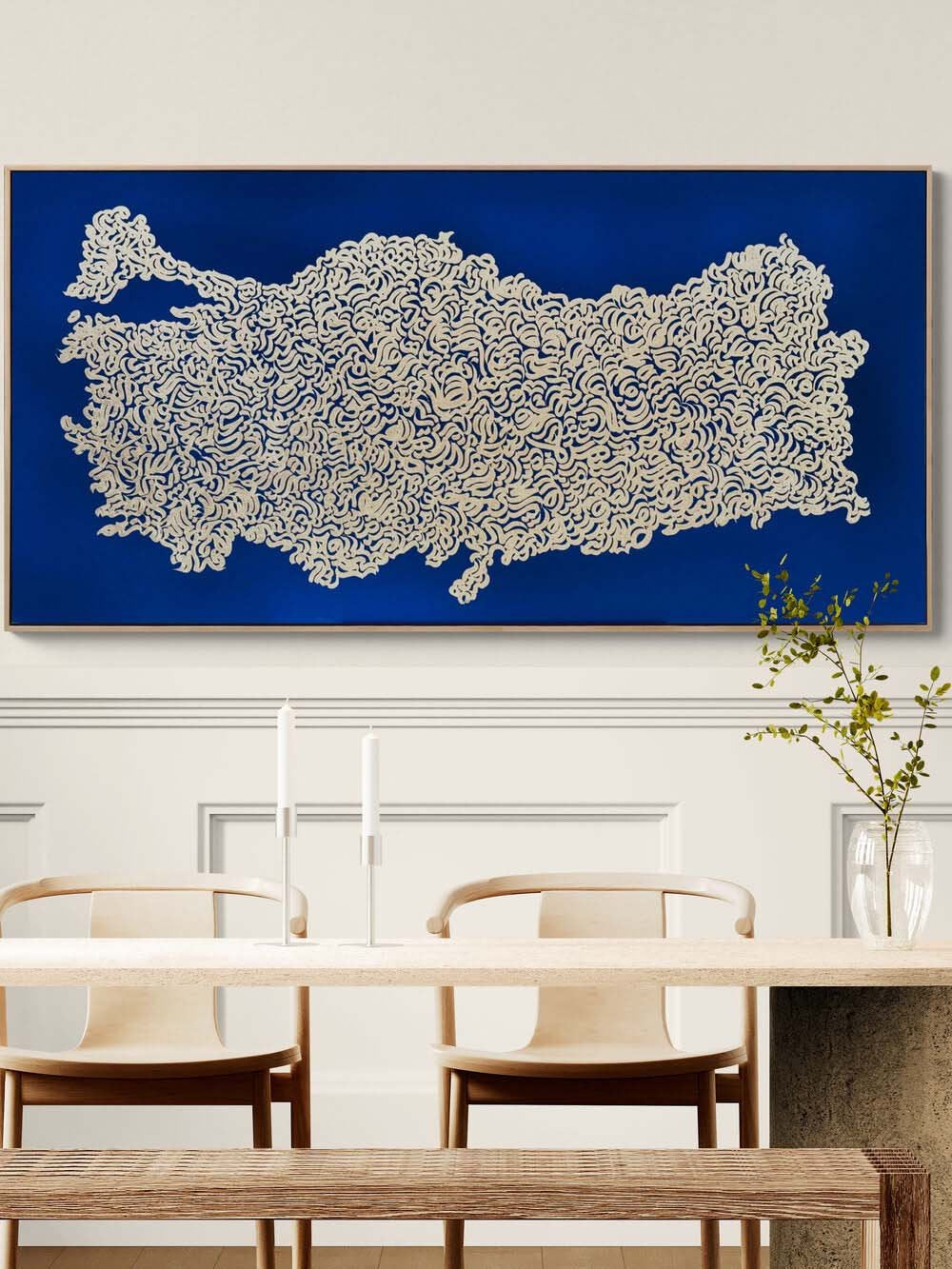 Türkiye ve Fetih Suresi Yağlı Boya Hat Tablosu