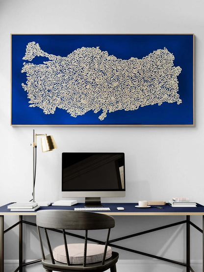 Türkiye ve Fetih Suresi Yağlı Boya Hat Tablosu