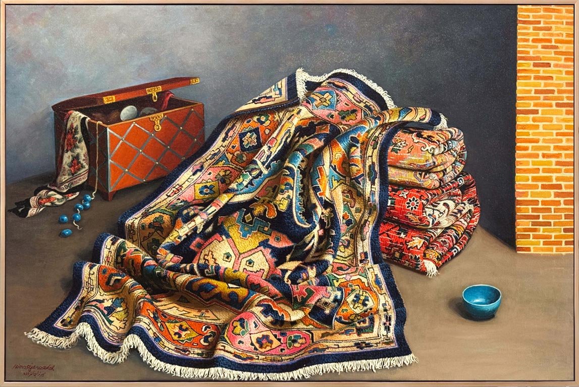 Eski Sandıkta Halı Yağlı Boya Tablosu