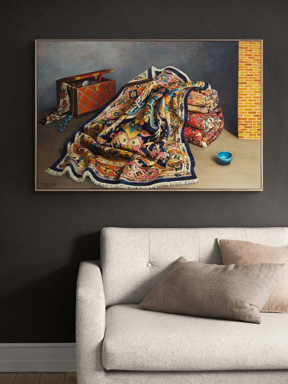 Eski Sandıkta Halı Yağlı Boya Tablosu