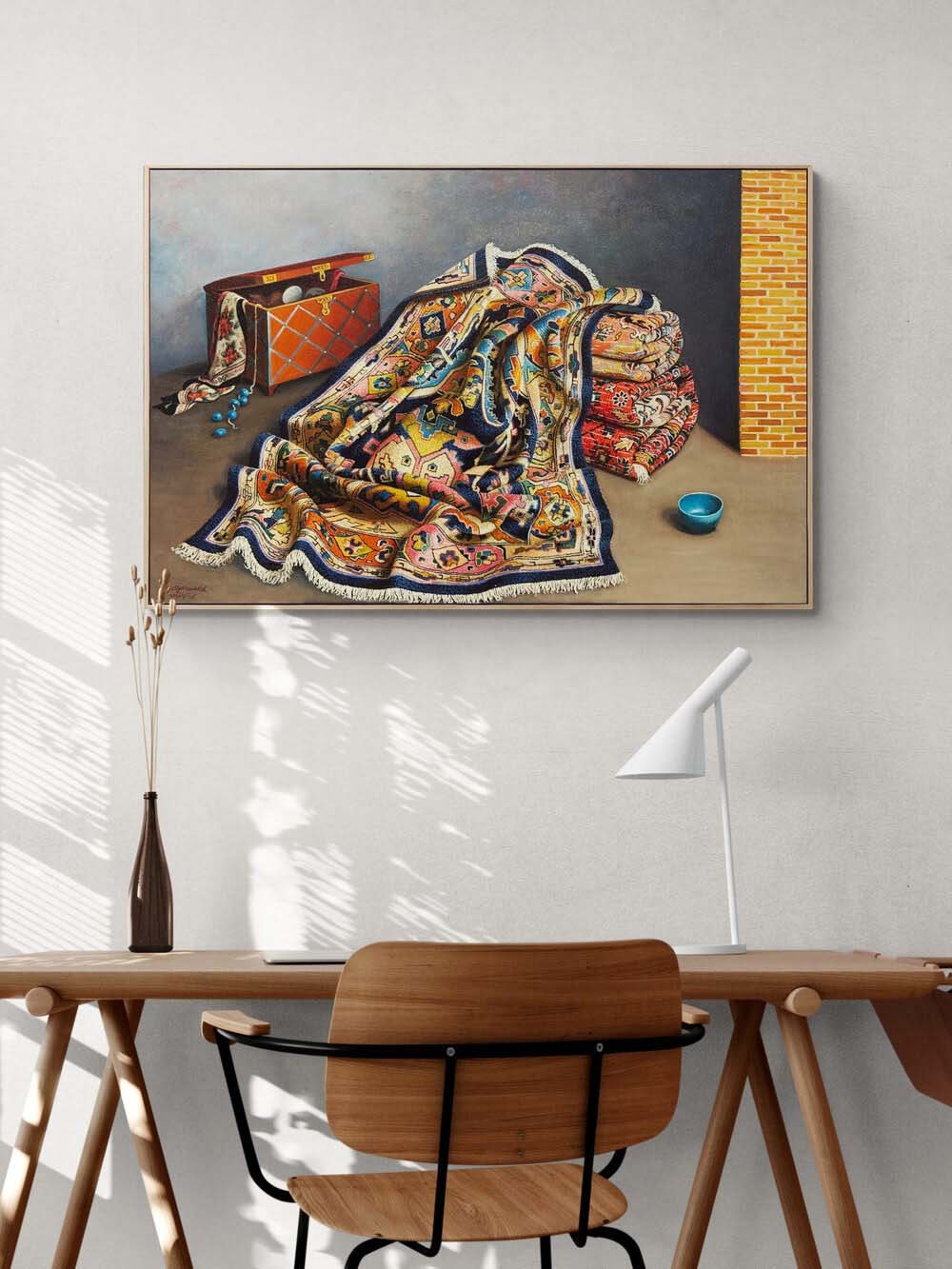 Eski Sandıkta Halı Yağlı Boya Tablosu