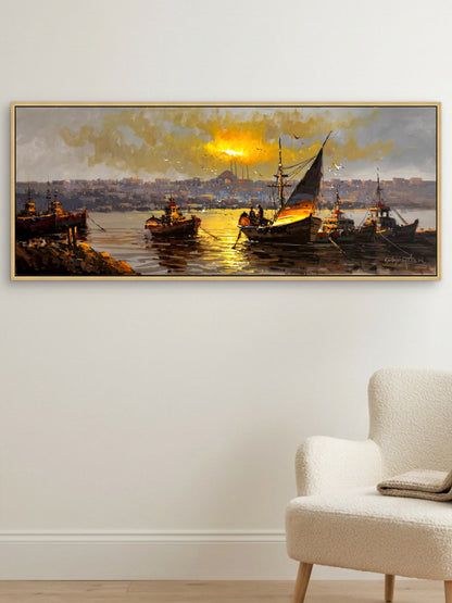 Gün Batımından Yağlı Boya Tablosu Simurg Sanatevi