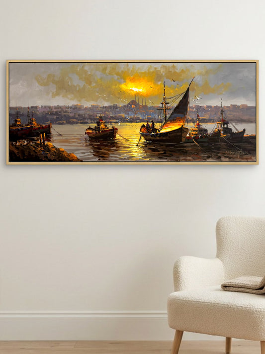 Gün Batımından Yağlı Boya Tablosu Simurg Sanatevi