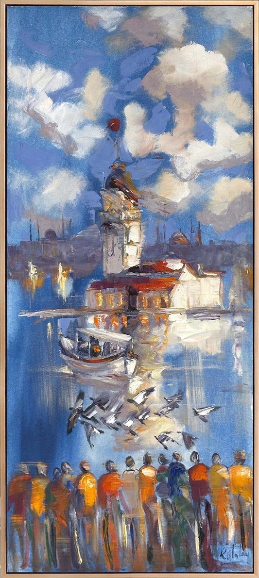 Kanatlarda Kız Kulesi Yağlı Boya Tablosu