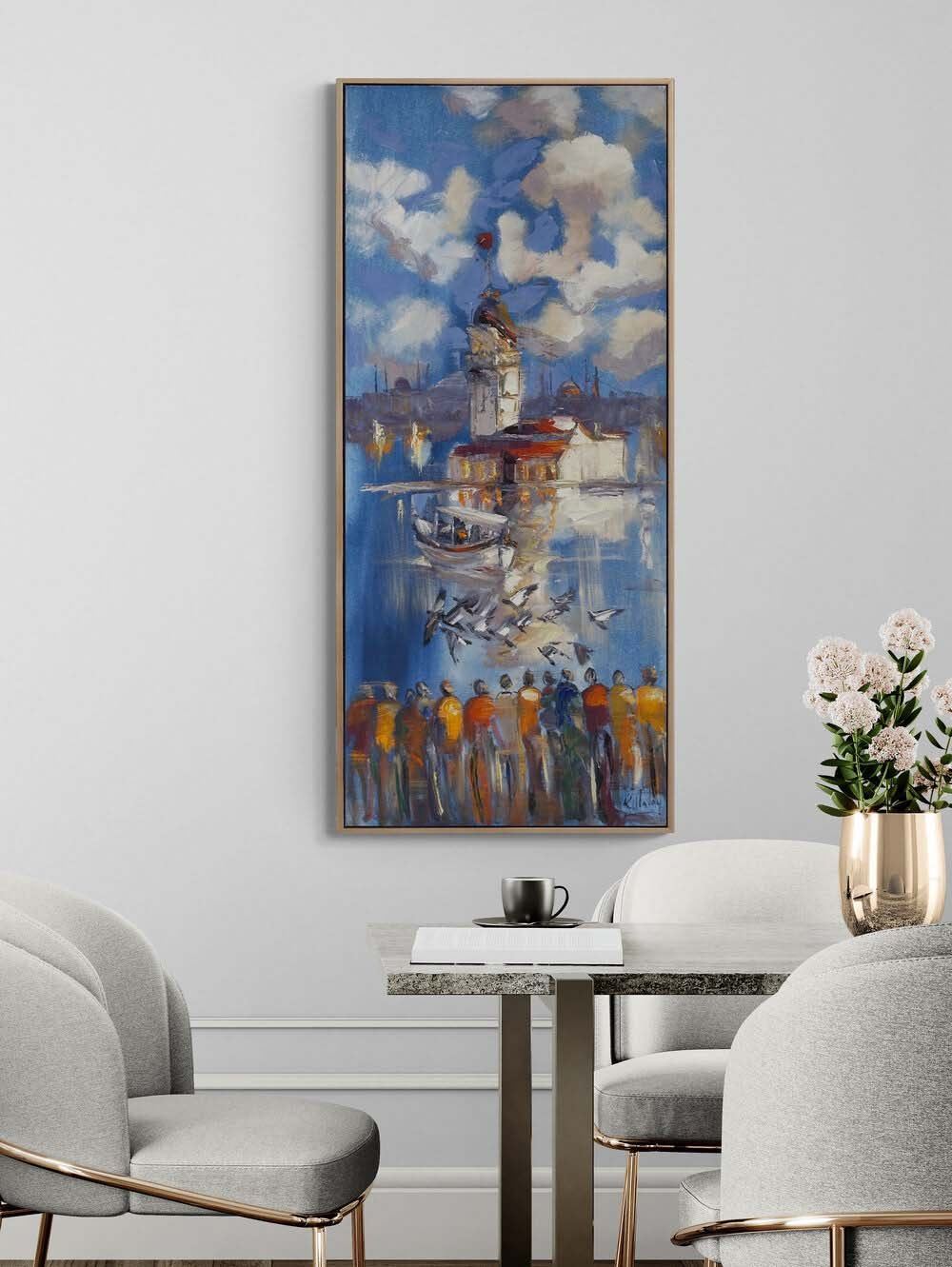 Kanatlarda Kız Kulesi Yağlı Boya Tablosu